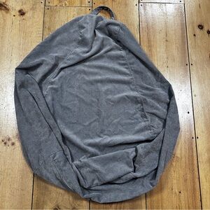 Large Stuffed animal/ blanket/ pillow storage gray corduroy beanbag chair. EUC!